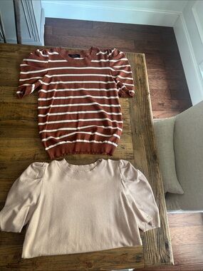Rust & Blush  Short  Sleeve Sweater bundle .
